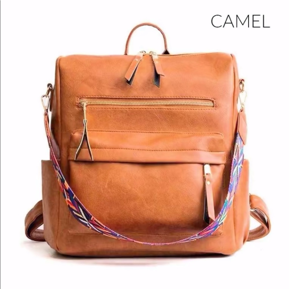 Brielle Backpack Purse -Camel
